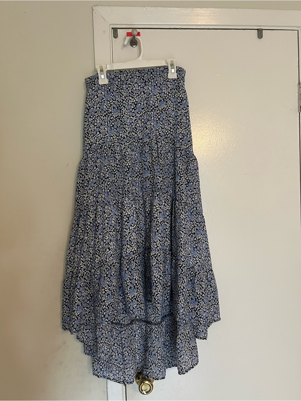 Blue Rain Women's Blue Floral High-Low Maxi Skirt